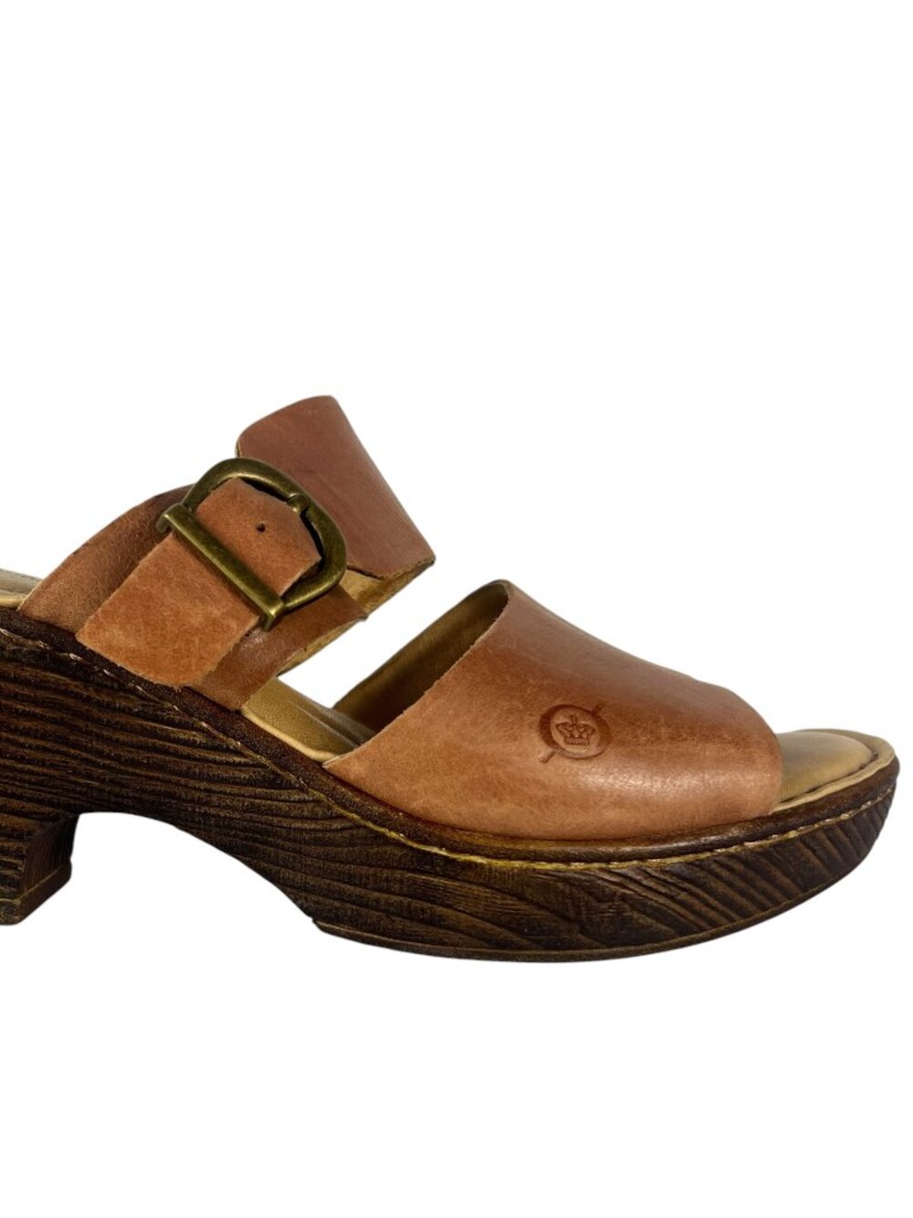 Born Women's Leather F40706 Platform Wedge Heeled Sandal in Cuero Brown Size 7 - Picture 8 of 11